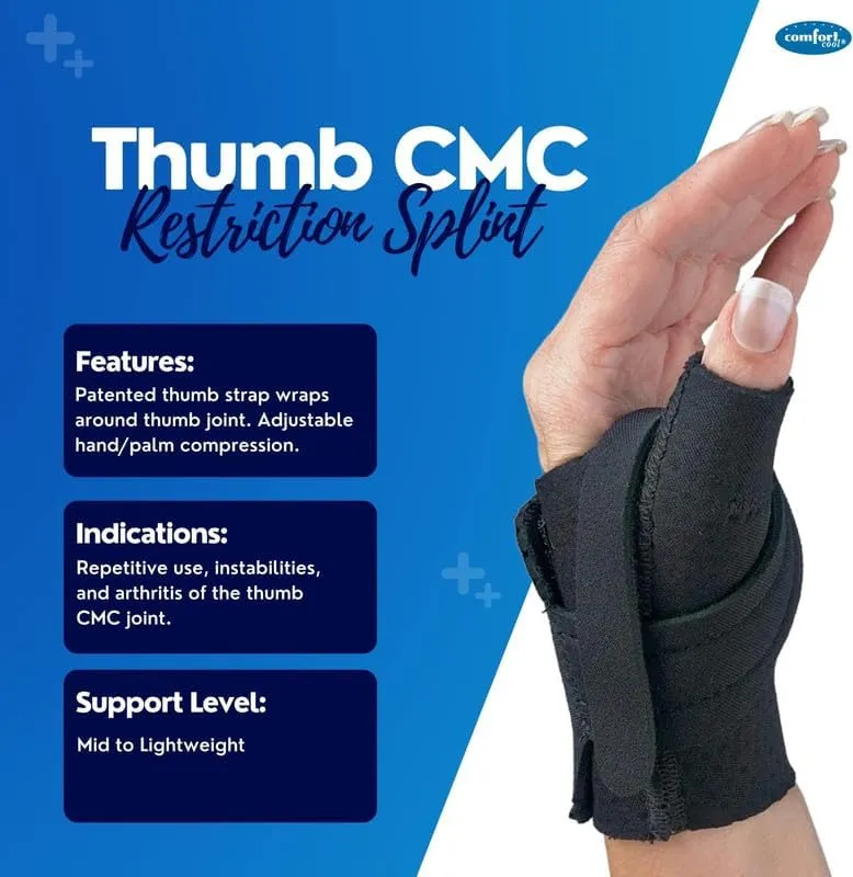 Comfort Cool Thumb CMC Restriction Splint, Right Small 6" to 7"