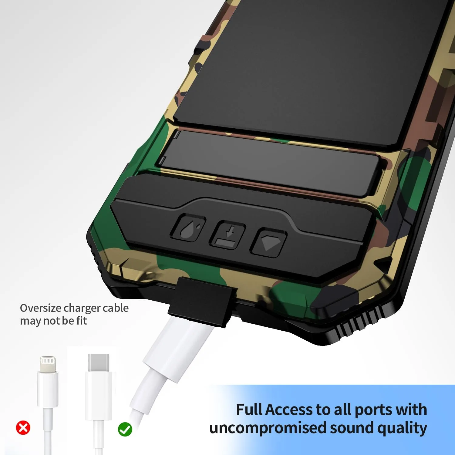 Compatibility with iPhone 16 Plus Case 6.7'' 2024 Heavy Duty Protection with Built in Lens Screen Protector Rugged Stand 360 Full Body Military Grade Metal Bumper Phone Cases Men Camouflage