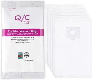 Compatible with Kenmore 53292 Type Q/C HEPA Canister Vacuum Bags for Canister Vacuum 81214, 81414, 81714, 21814, BC2005, BC3005, 81615, BC7005, 6-Pack (white)