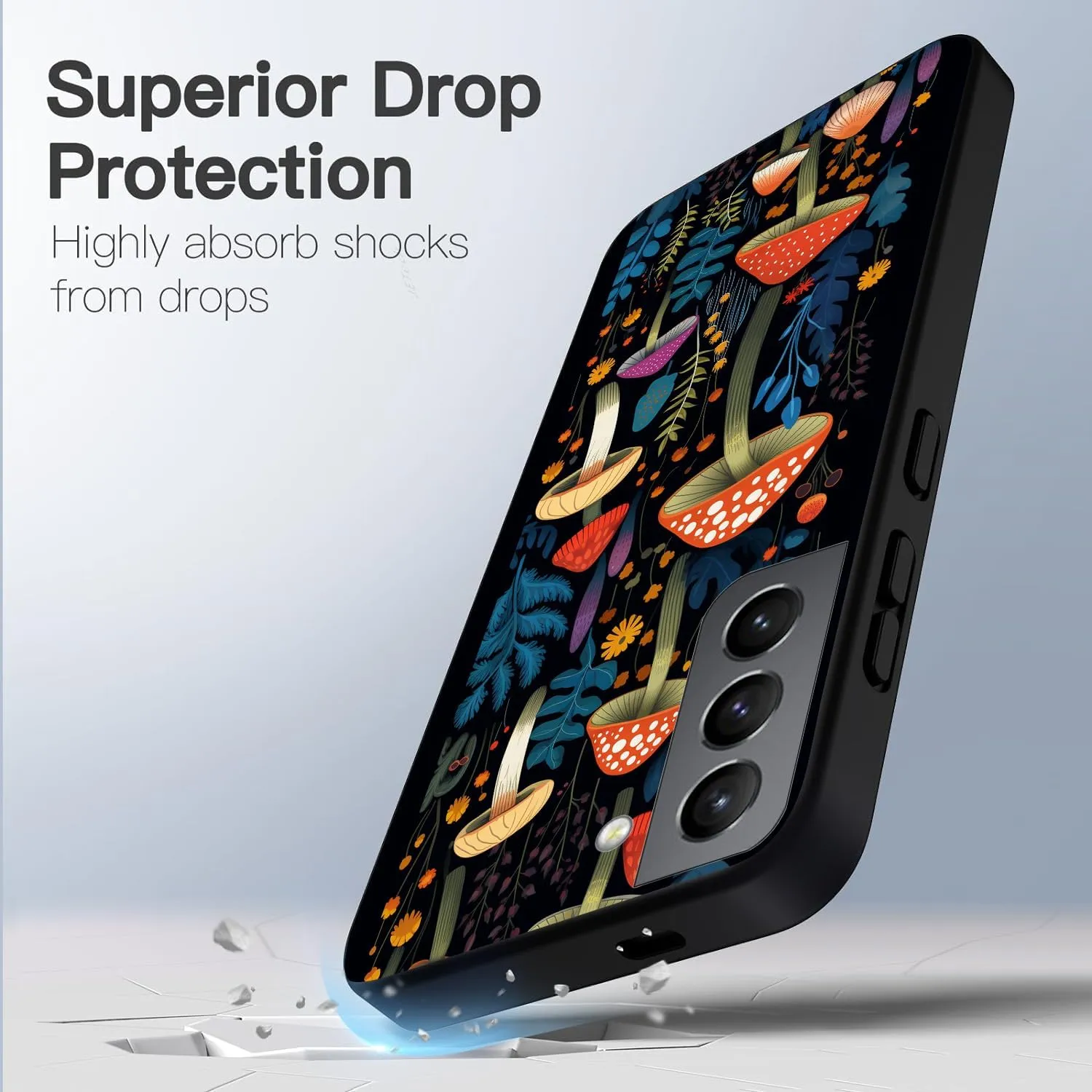 Compatible with Samsung Galaxy S24 Case, Nature Plant Mushroom Forest Design Soft TPU Full Body Protection Cover Case Gift for Women Men