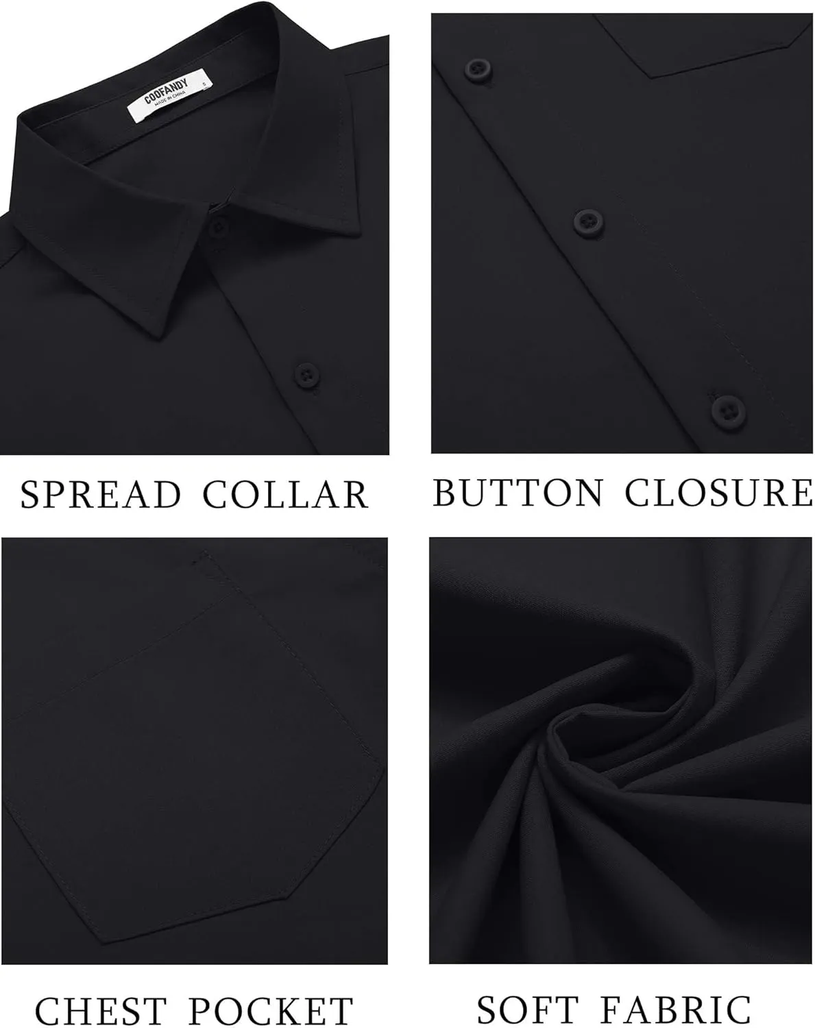 COOFANDY Men's Button Down Shirts Short Sleeve Casual Dress Shirts Untucked Summer Shirt with Pocket