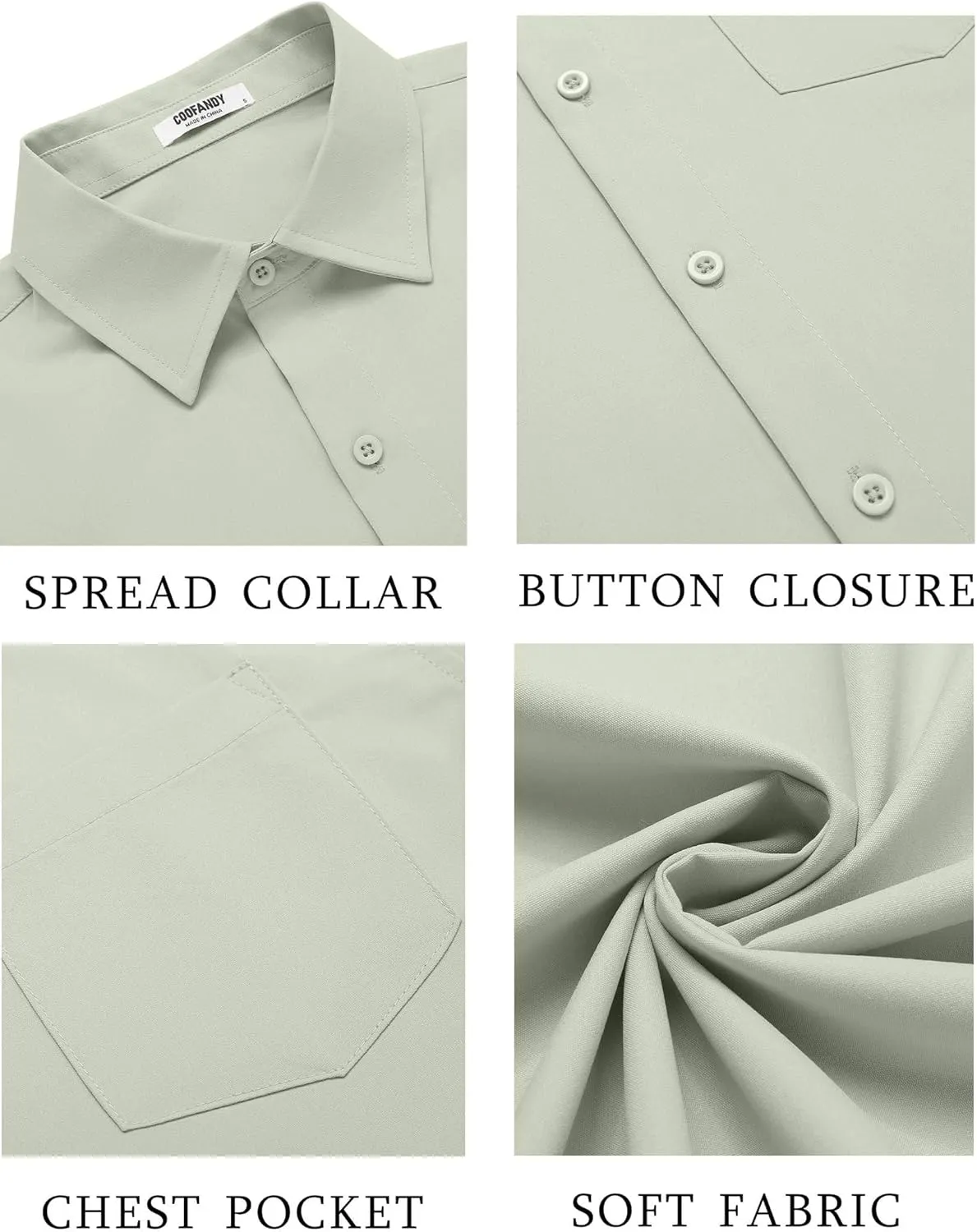 COOFANDY Men's Button Down Shirts Short Sleeve Casual Dress Shirts Untucked Summer Shirt with Pocket