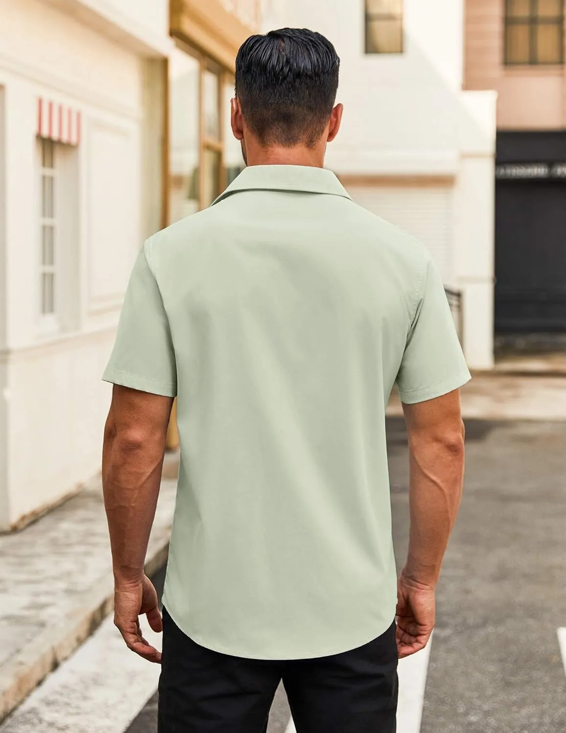 COOFANDY Men's Button Down Shirts Short Sleeve Casual Dress Shirts Untucked Summer Shirt with Pocket