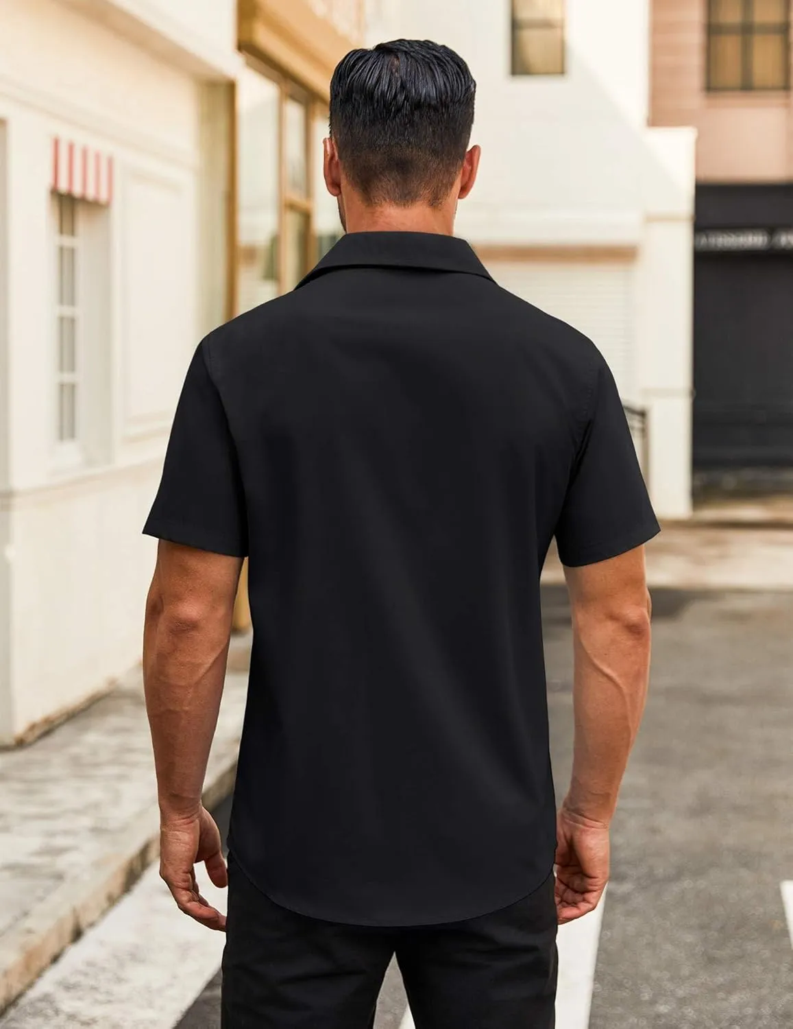 COOFANDY Men's Button Down Shirts Short Sleeve Casual Dress Shirts Untucked Summer Shirt with Pocket