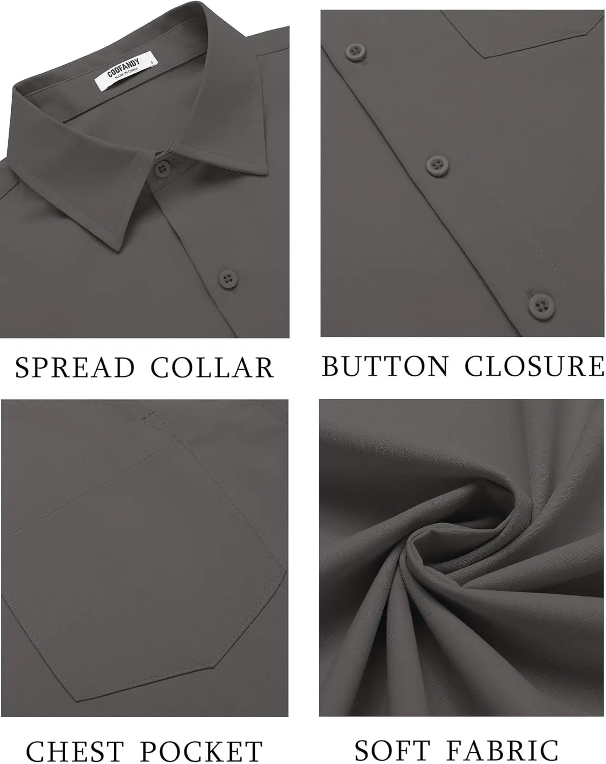 COOFANDY Men's Button Down Shirts Short Sleeve Casual Dress Shirts Untucked Summer Shirt with Pocket