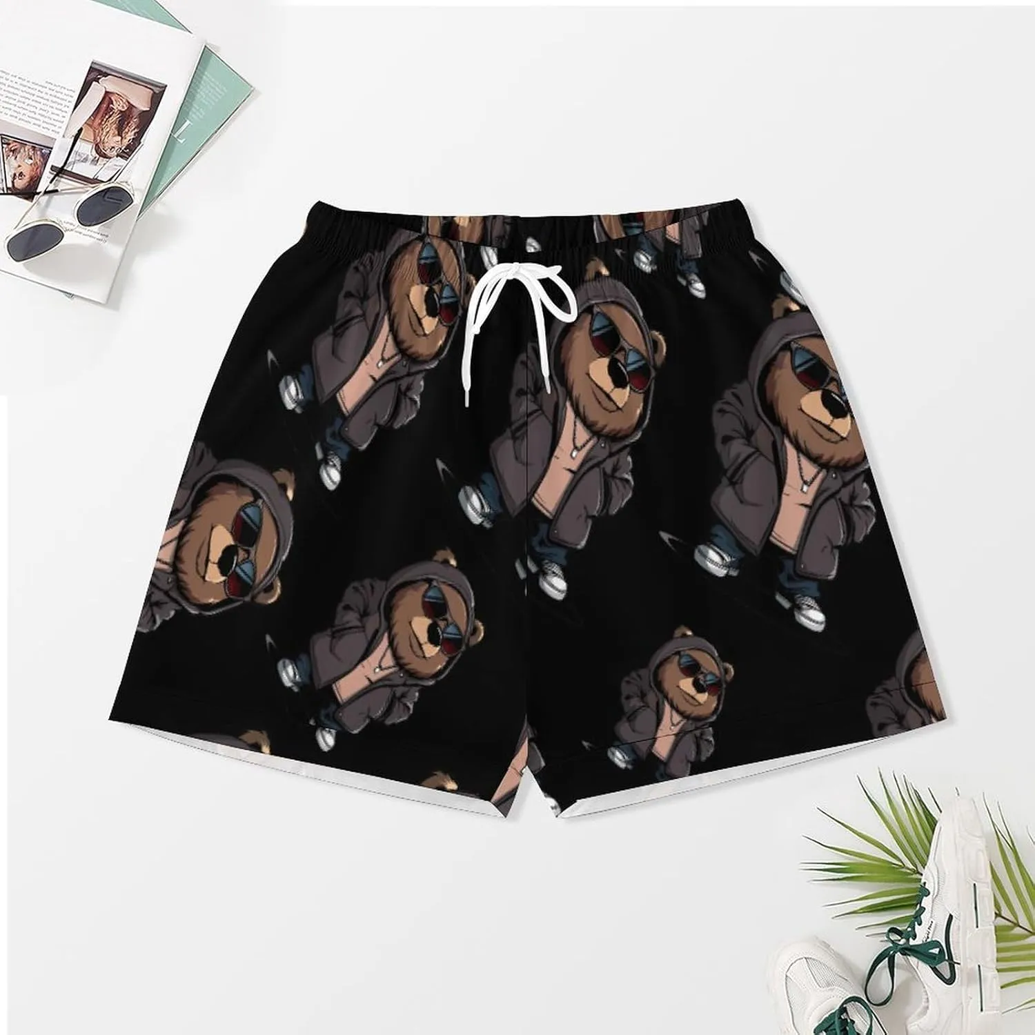 Cool Bear Women's Satin Pajama Set Short Sleeve Button Down Sleepwear Loungewear Pj Set