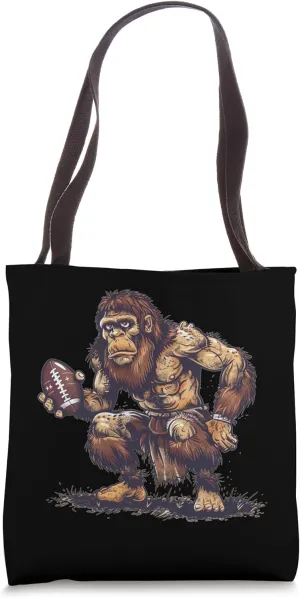 Cool Caveman with American Football in hand outfit Tote Bag