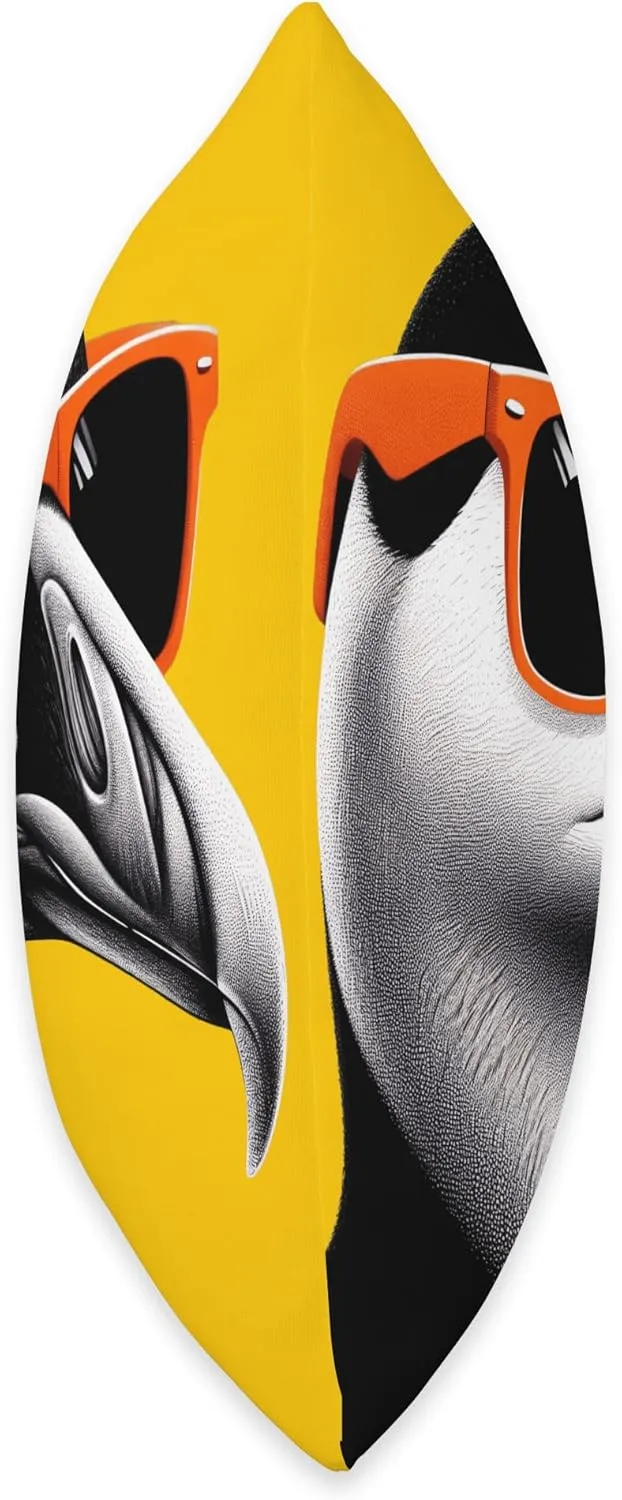 Cool Eider Bird Wearing Sunglasses Graphic Art Throw Pillow