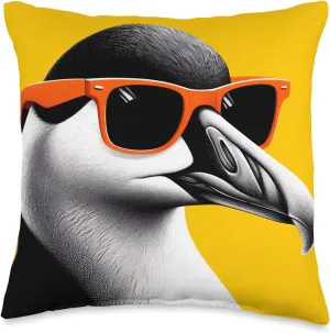 Cool Eider Bird Wearing Sunglasses Graphic Art Throw Pillow