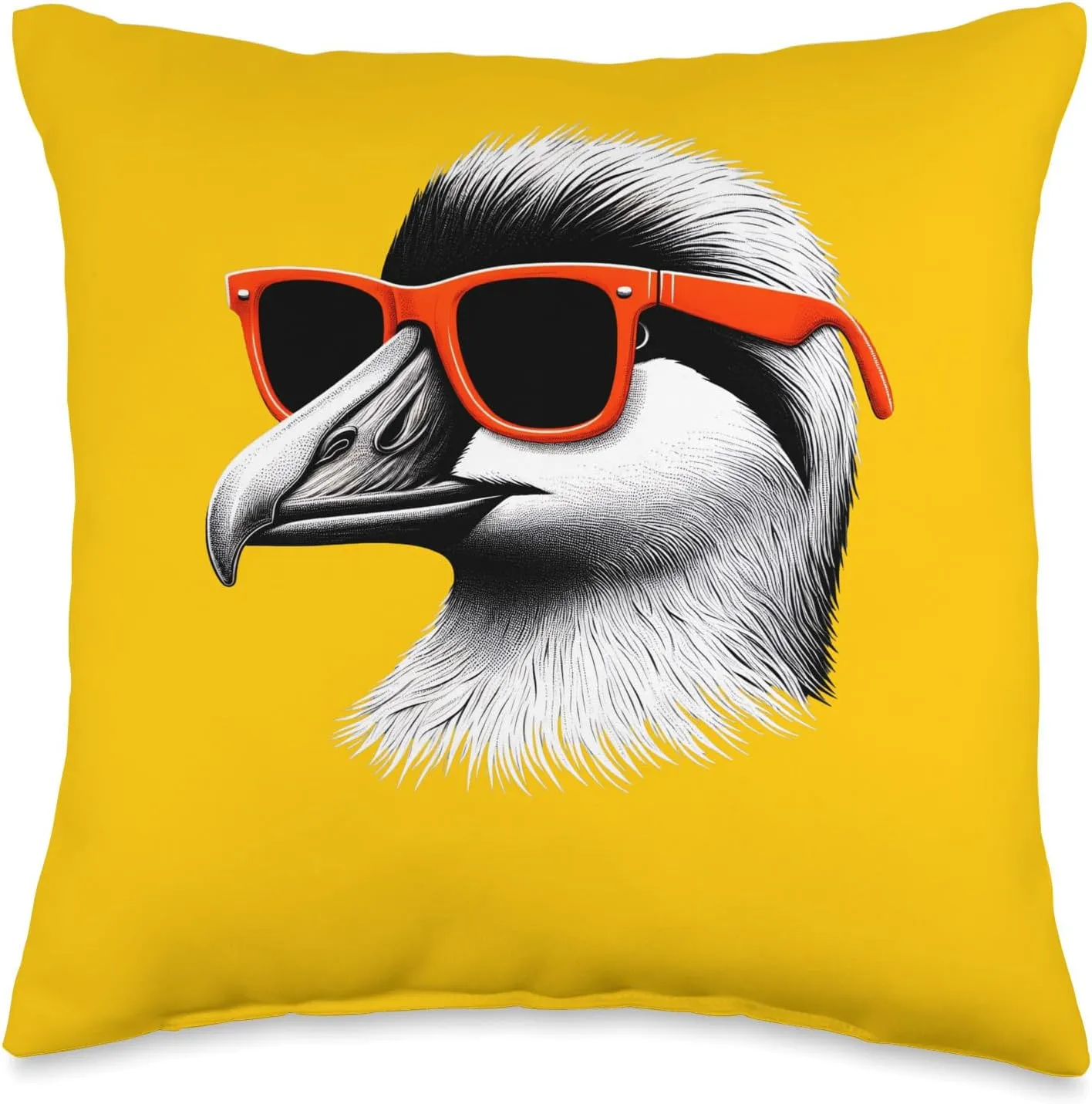 Cool Eider Bird Wearing Sunglasses Graphic Art Throw Pillow