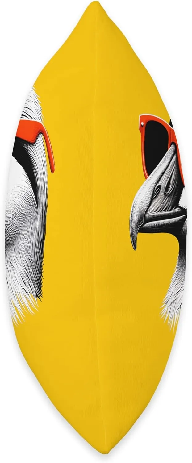 Cool Eider Bird Wearing Sunglasses Graphic Art Throw Pillow