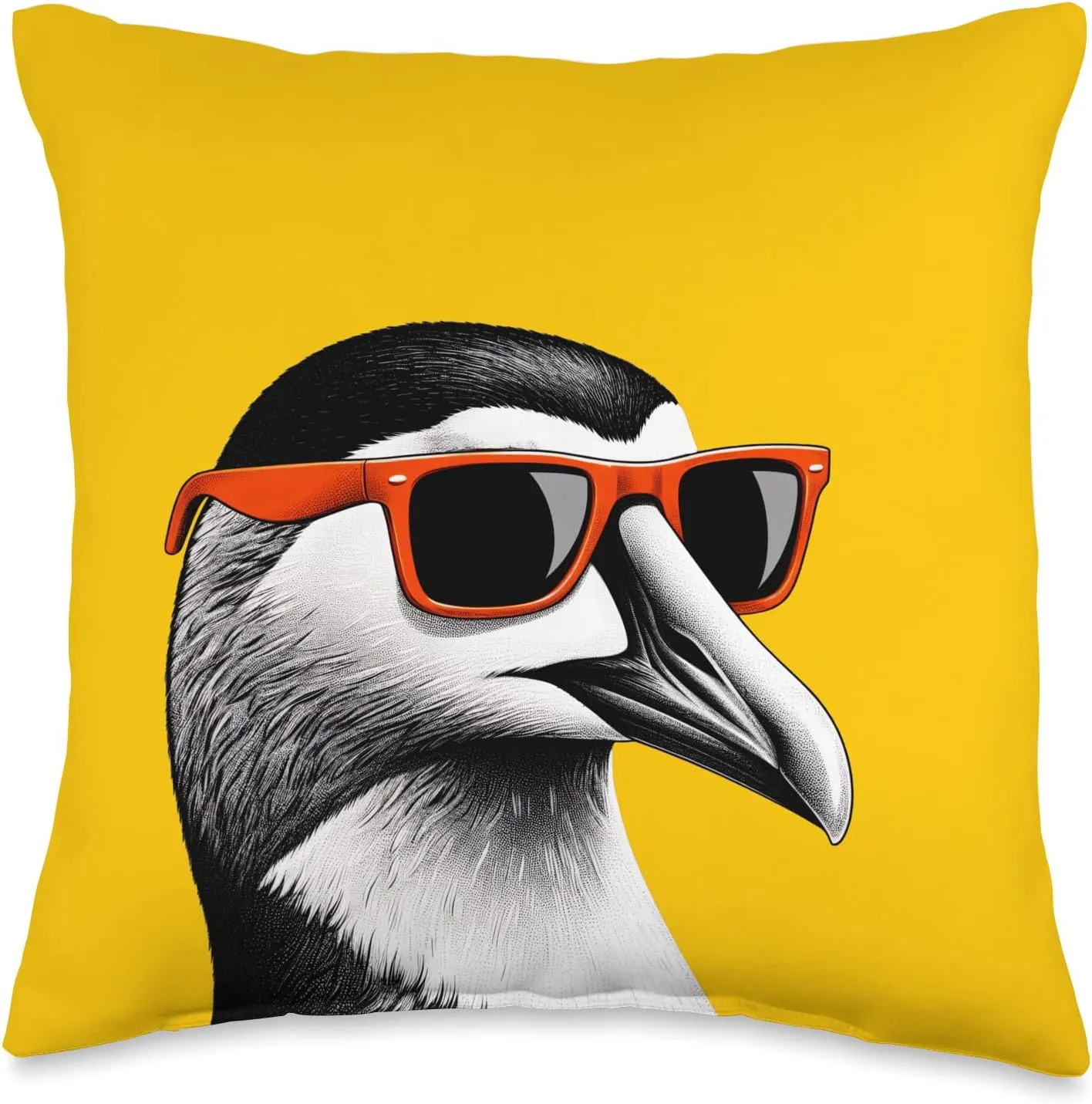 Cool Eider Bird Wearing Sunglasses Graphic Art Throw Pillow