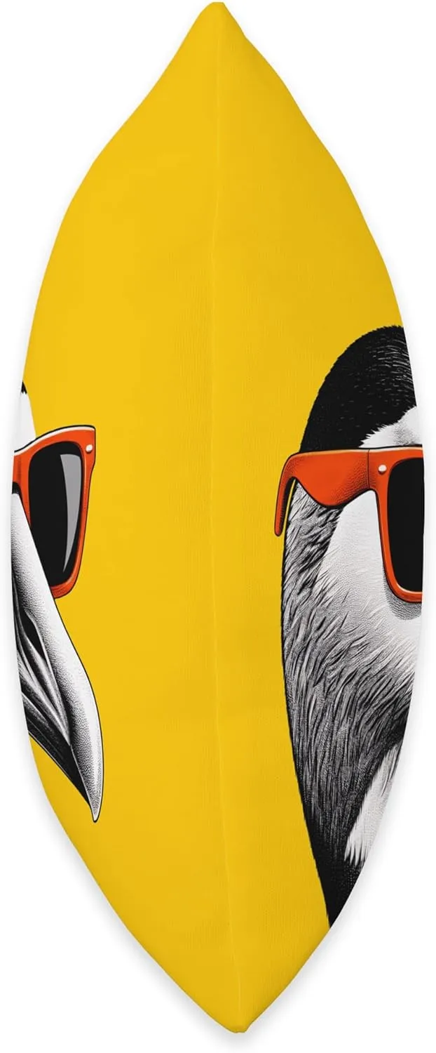 Cool Eider Bird Wearing Sunglasses Graphic Art Throw Pillow