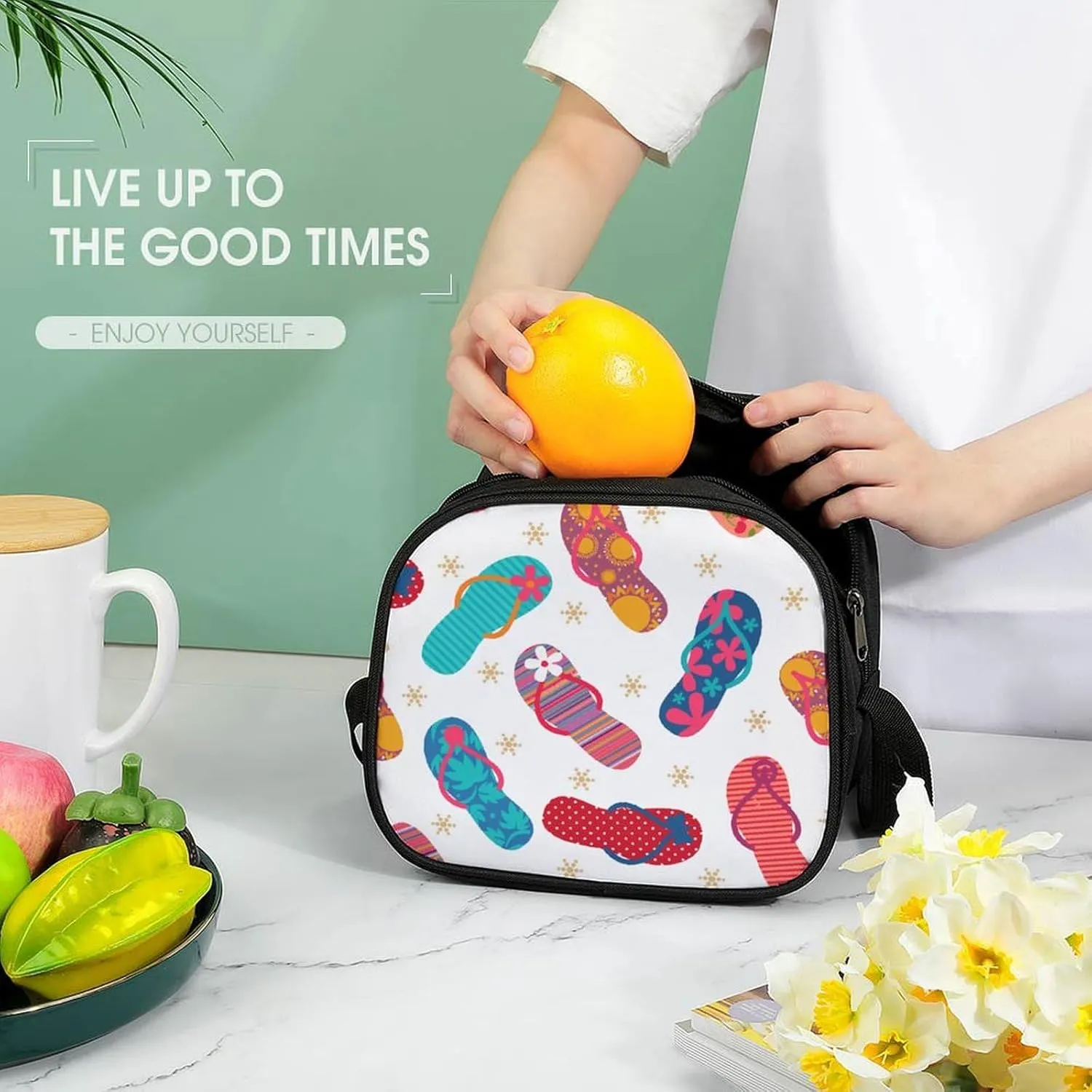 Cool Flip Flops Slippers Durable And Sturdy Small Lunch Bag