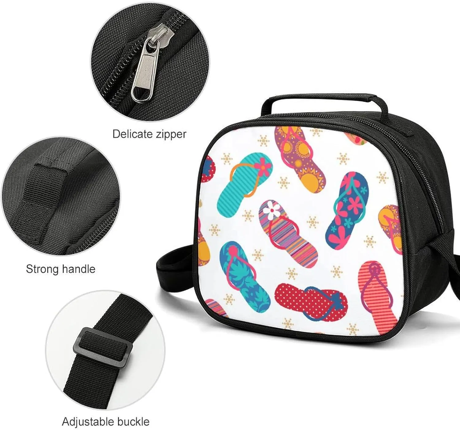 Cool Flip Flops Slippers Durable And Sturdy Small Lunch Bag