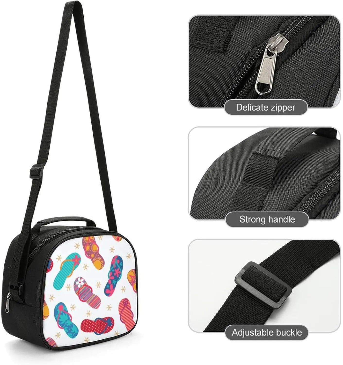 Cool Flip Flops Slippers Durable And Sturdy Small Lunch Bag
