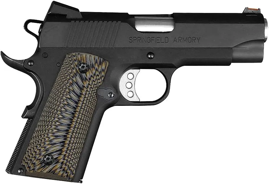 Cool Hand 1911 G10 Grips, Black Grips Screws Included, Compact/Officer/Kimber Ultra Carry ii, Sunburst Texture, w/Ambi Safety Cut, 1/4" Thin