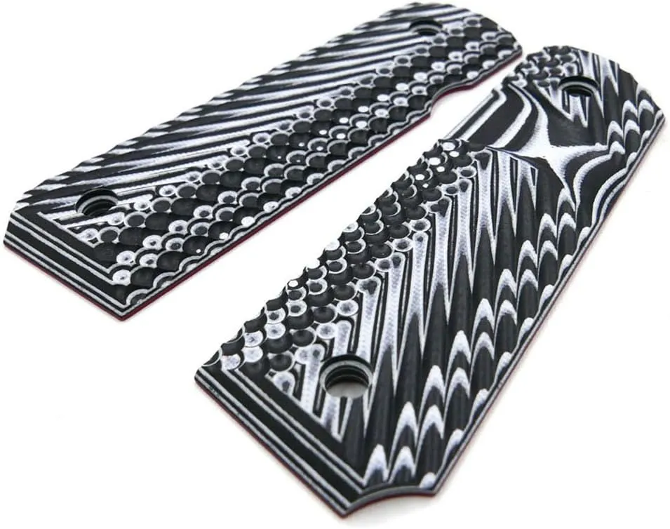 Cool Hand 1911 G10 Grips Replacement for Kimber, Colt, Rock Island, Springfield, Tauru, Full Size (Government/Commander), Gun Screws Included, Big Scoop, Ambi Safety Cut, OPS Texture