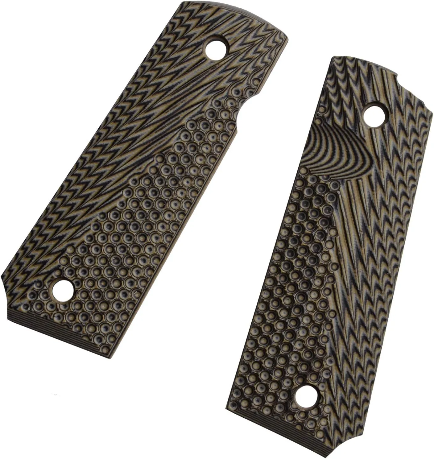 Cool Hand 1911 Grips Full Size, G10 Commander, Black Gun Grips Screws Included, Ambi Safety Cut, Aggressive OPS Texture