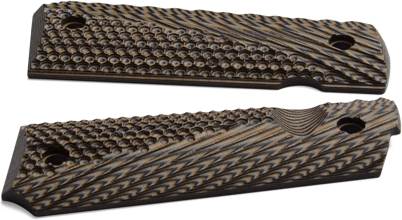 Cool Hand 1911 Grips Full Size, G10 Commander, Black Gun Grips Screws Included, Ambi Safety Cut, Aggressive OPS Texture