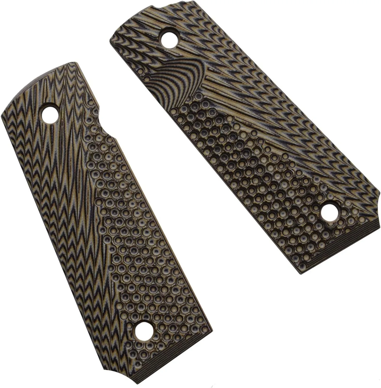Cool Hand 1911 Grips Full Size, G10 Commander, Black Gun Grips Screws Included, Ambi Safety Cut, Aggressive OPS Texture