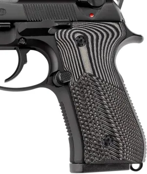 Cool Hand G10 Grips for Beretta 92 fs, m9, 92a1, 96a1, 92 INOX, 96 Full Size, Black Grips Screws Included, Aggressive OPS Texture, 1/4" Thin