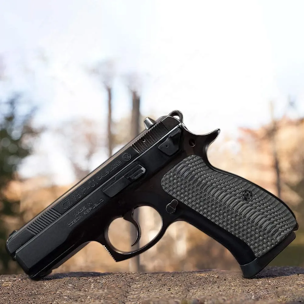 Cool Hand G10 Grips for CZ 75/85 Compact, CZ P-01, P100, C100, Tristar T100, CZ PCR, CZ 75 D, Black Gun Grips Screws Included, Aggressive OPS Texture