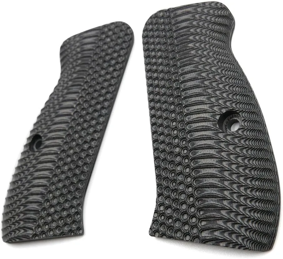 Cool Hand G10 Grips for CZ 75/85 Compact, CZ P-01, P100, C100, Tristar T100, CZ PCR, CZ 75 D, Black Gun Grips Screws Included, Aggressive OPS Texture