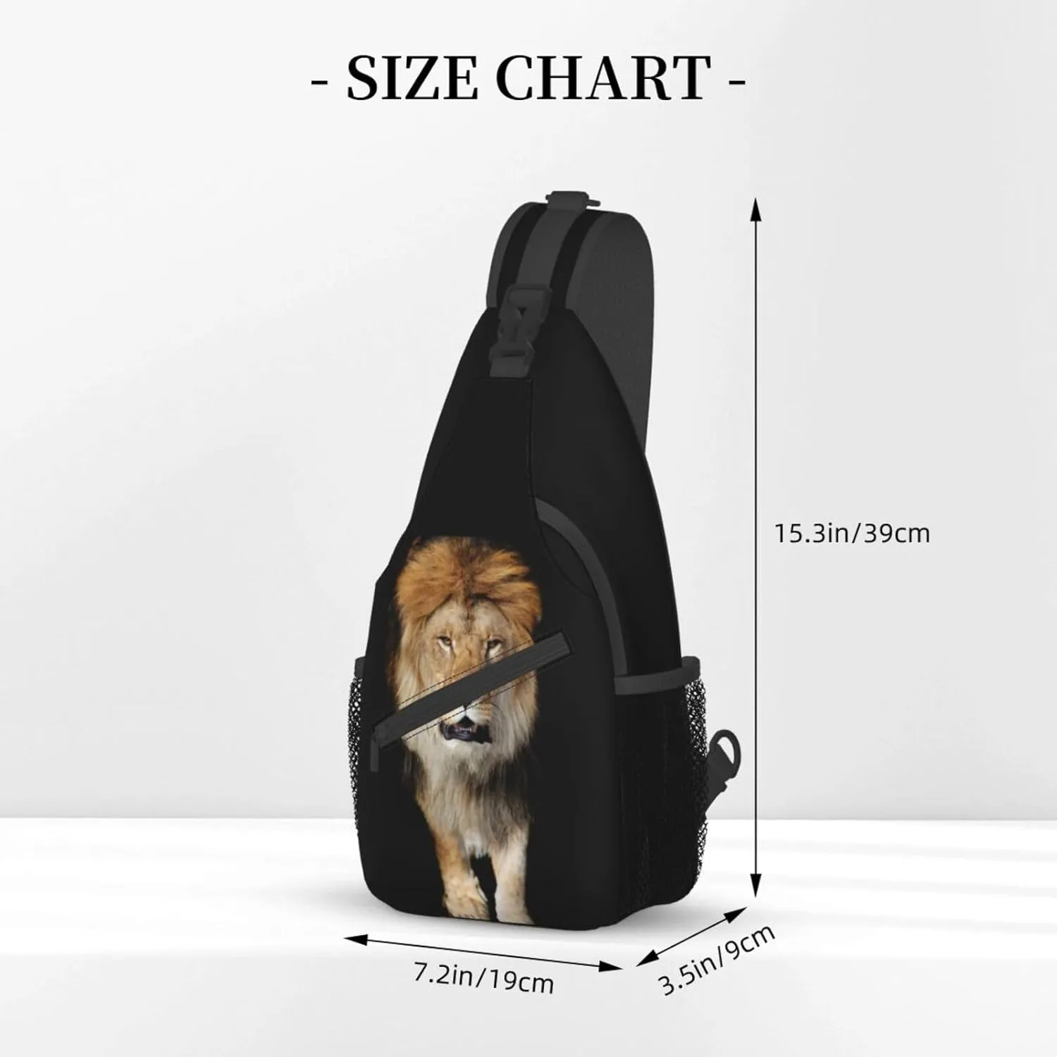 Cool Lion Crossbody Bag Lion Shoulder Bag Backpack Men Sling Bag Cool Animal Chest Casual Daypack Bag