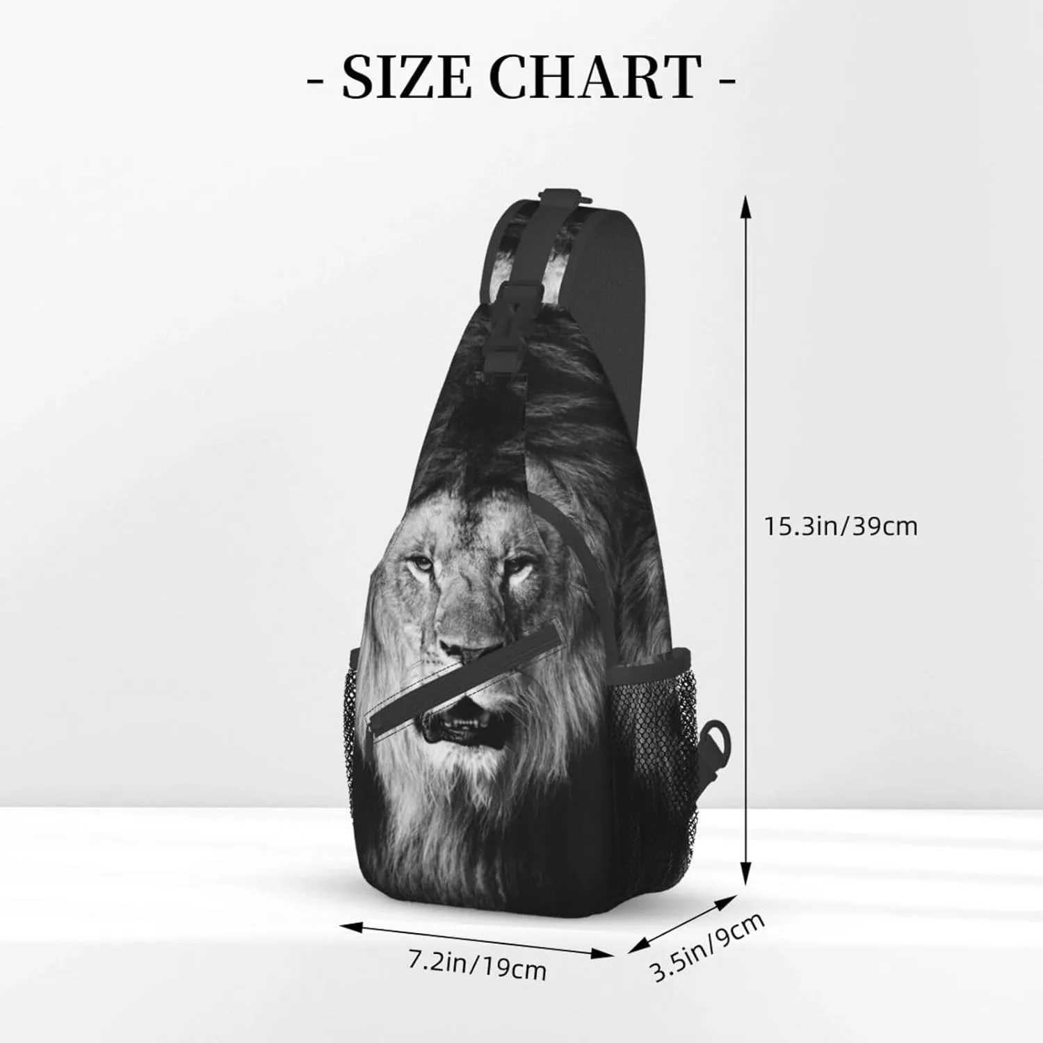 Cool Lion Crossbody Bag Lion Shoulder Bag Backpack Men Sling Bag Cool Animal Chest Casual Daypack Bag
