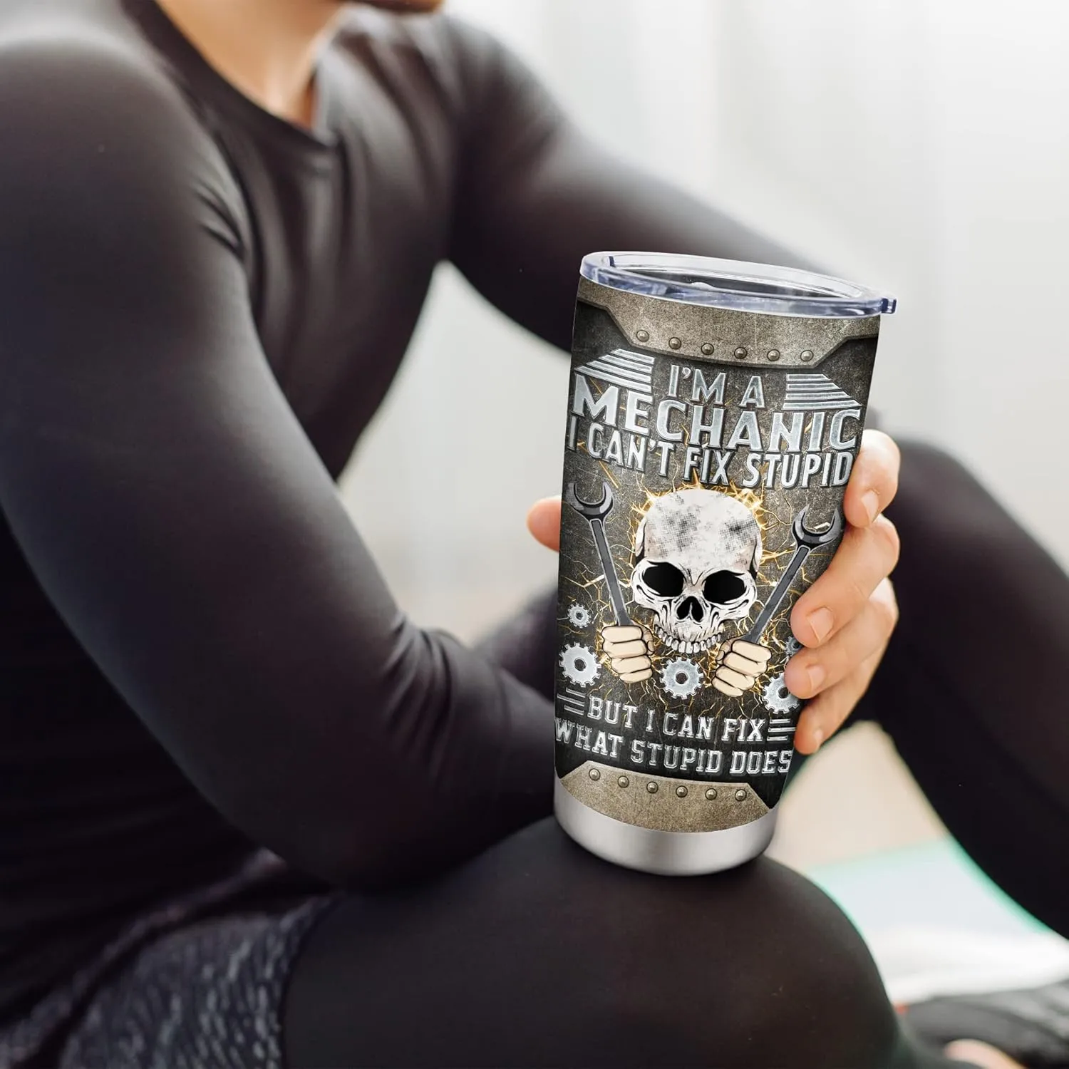 Cool Mechanical Gifts - 20oz Tumbler & Water Glasses for Mechanics, Dad, Son, Husband
