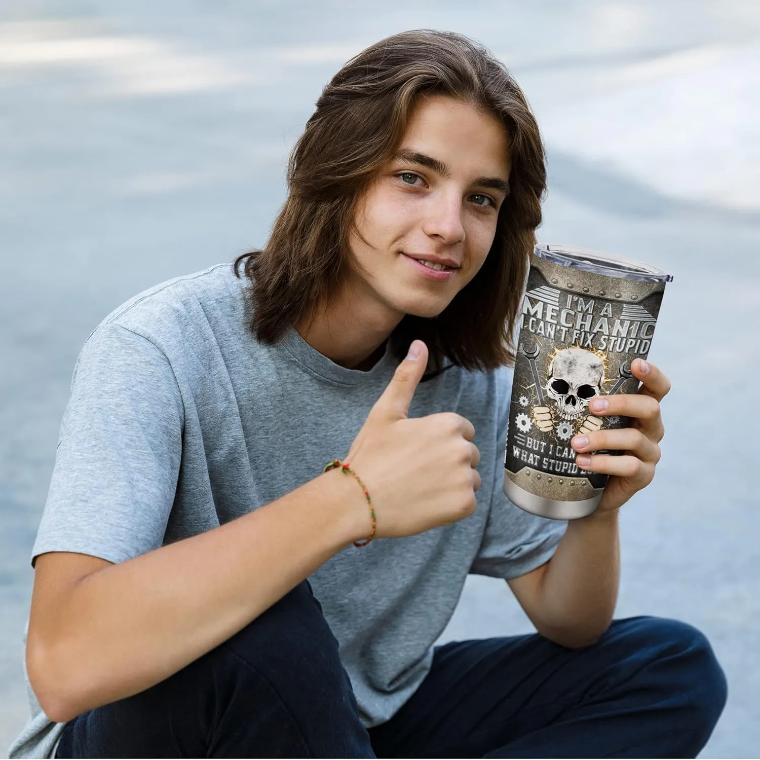 Cool Mechanical Gifts - 20oz Tumbler & Water Glasses for Mechanics, Dad, Son, Husband