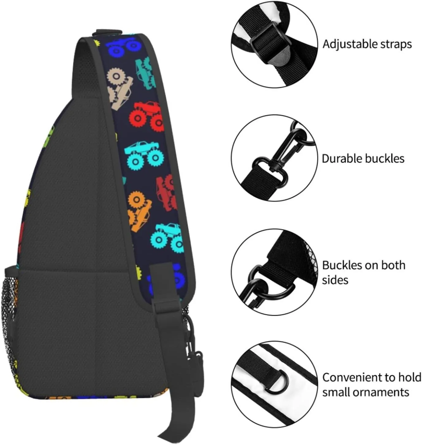 Cool Trucks Sling Backpack Chest Bag Crossbody Shoulder Bag Gym Cycling Travel Hiking Daypack For Men Women
