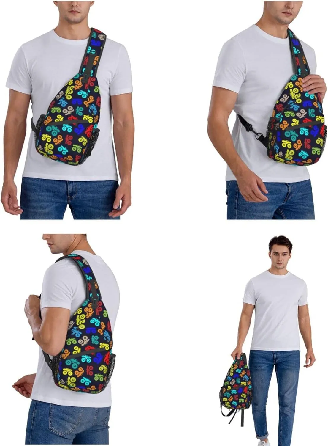 Cool Trucks Sling Backpack Chest Bag Crossbody Shoulder Bag Gym Cycling Travel Hiking Daypack For Men Women
