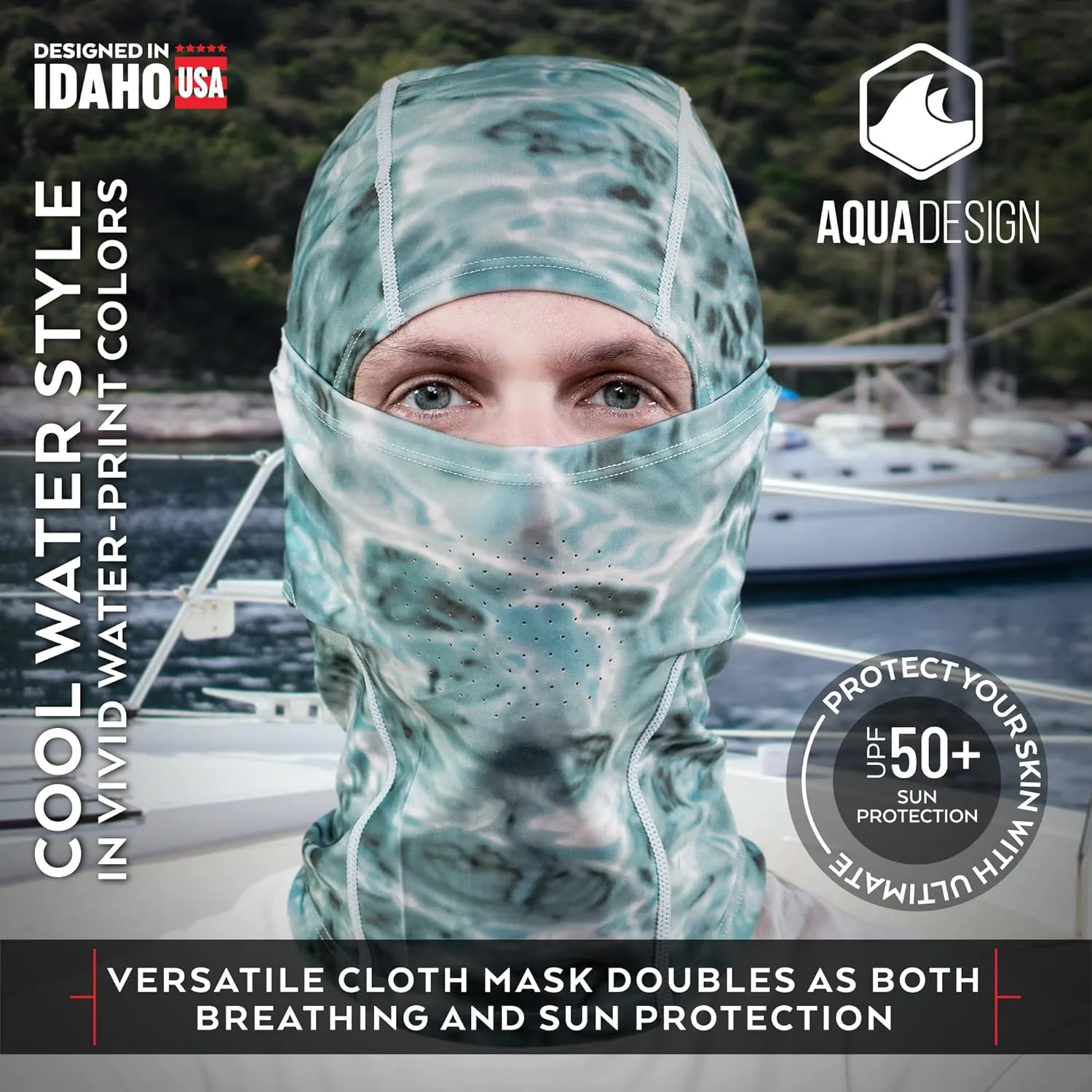Cool Weather Mens Face Mask UPF50  Sun Wind Helmet Liner Balaclava