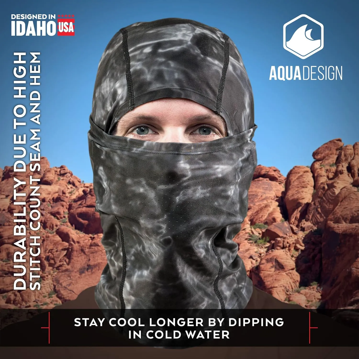 Cool Weather Mens Face Mask UPF50  Sun Wind Helmet Liner Balaclava
