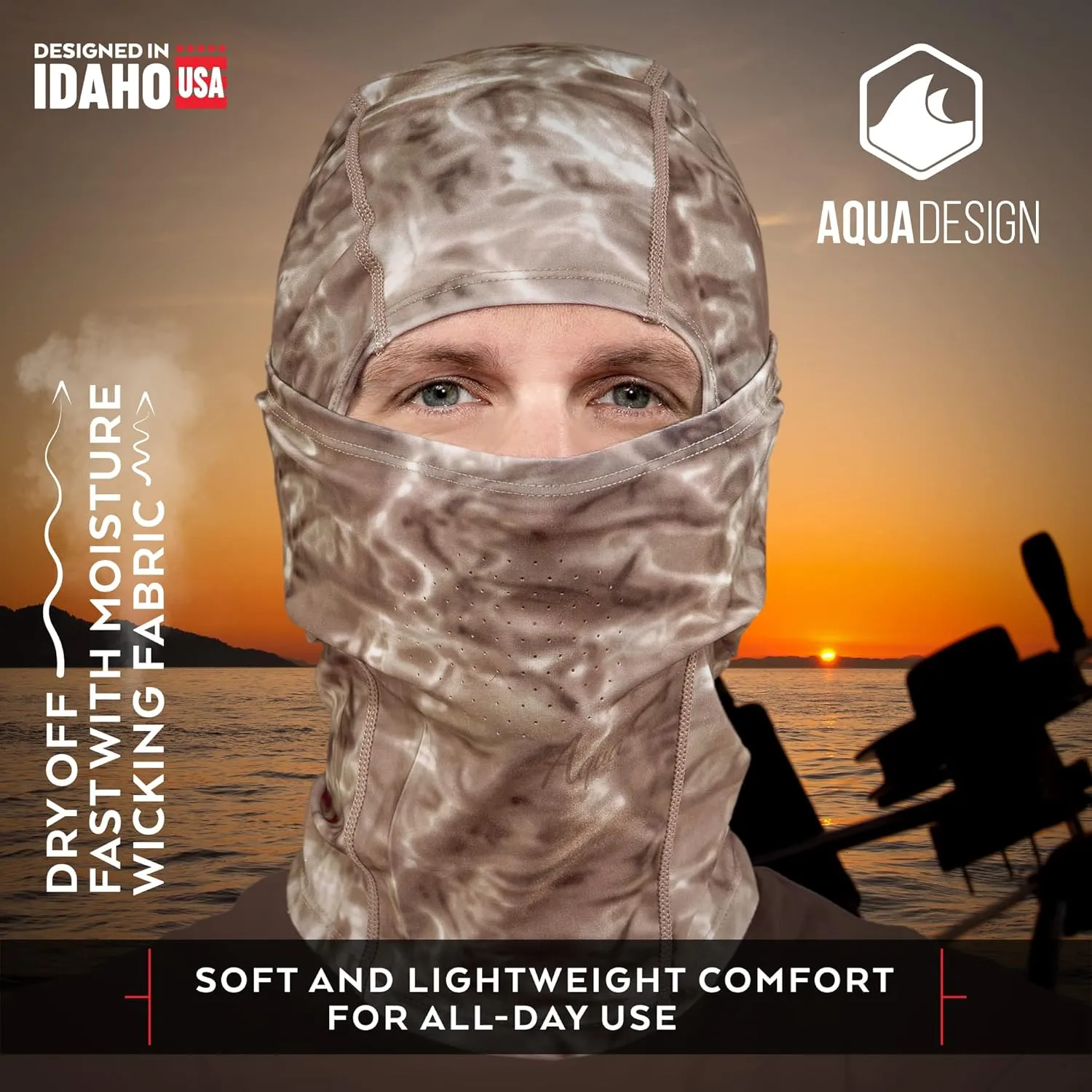 Cool Weather Mens Face Mask UPF50  Sun Wind Helmet Liner Balaclava
