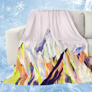Cooling Blanket 40" x 60" Hand Drawing Abstract Snowy Mountain Ranges Oil Painting Illustration Breathable Summer Blankets Cooling Comforters for Hot Sleepers Throw Blankets for Bed Sofa Couch