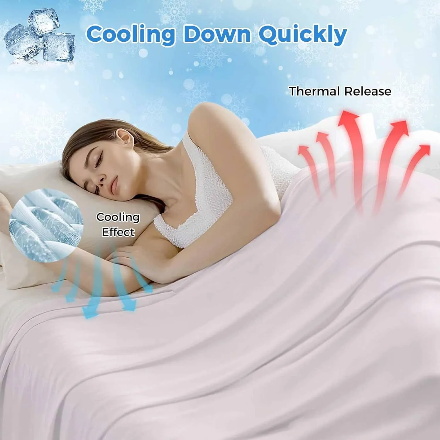 Cooling Blanket 40" x 60" Hand Drawing Abstract Snowy Mountain Ranges Oil Painting Illustration Breathable Summer Blankets Cooling Comforters for Hot Sleepers Throw Blankets for Bed Sofa Couch