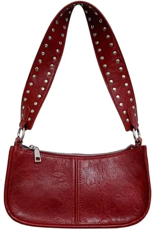 Coquette Bow Purse Red Shoulder Bag for Women Y2k Red Purse Pu Leather Clutch Handbag Trendy Bow Bag Purse Underarm Bag