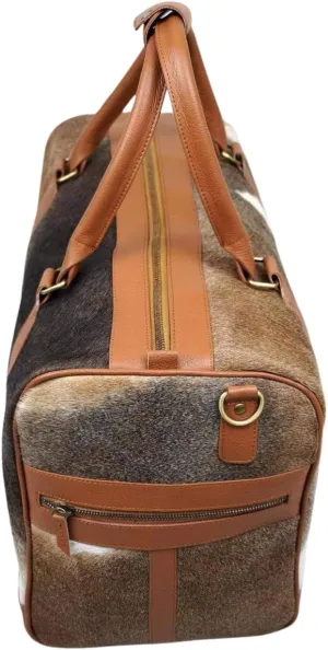 Cowhide Leather Duffel Bag for Men & Women - Overnight, Gym, Sports Travel Bag with Spacious Compartments & Durable gift for your some one on this valentine day (218)