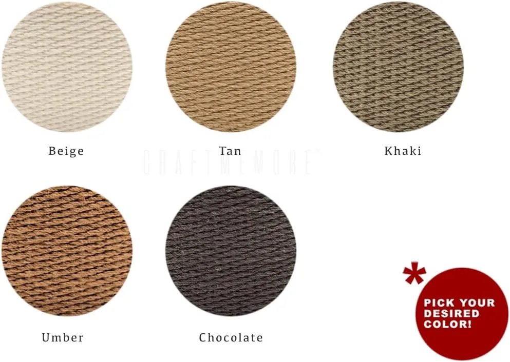 CRAFTMEMORE Heavy Cotton Webbing - Straps for Arts and Crafts, Luxury Bag Strap High Density Webbing (1 Inch x 5 Yards, Khaki)