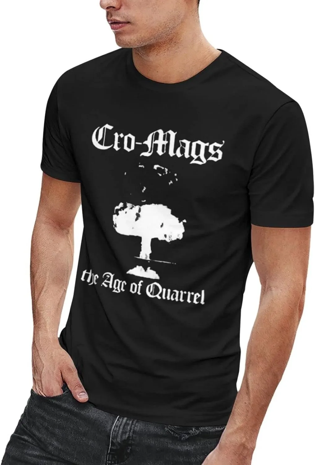 Cro American Mags Band Shirt Youth & Adult Big Boys Teen Short-Sleeve T-Shirts,Crewneck Top Retro T Shirt for Men Sport Cool Custom Tees Clothes Large Black