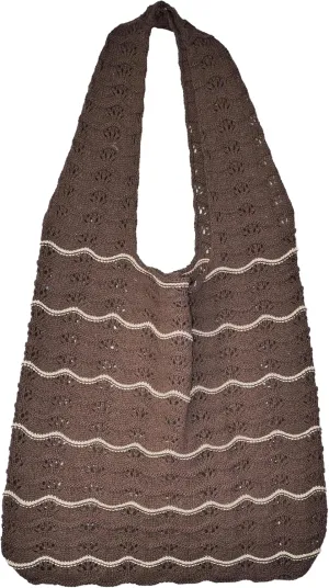 Crochet Tote Bag Cute Purse for Women Cutecore Key Chain Y2K Accessories Valentines Aesthetic Handbags for Women