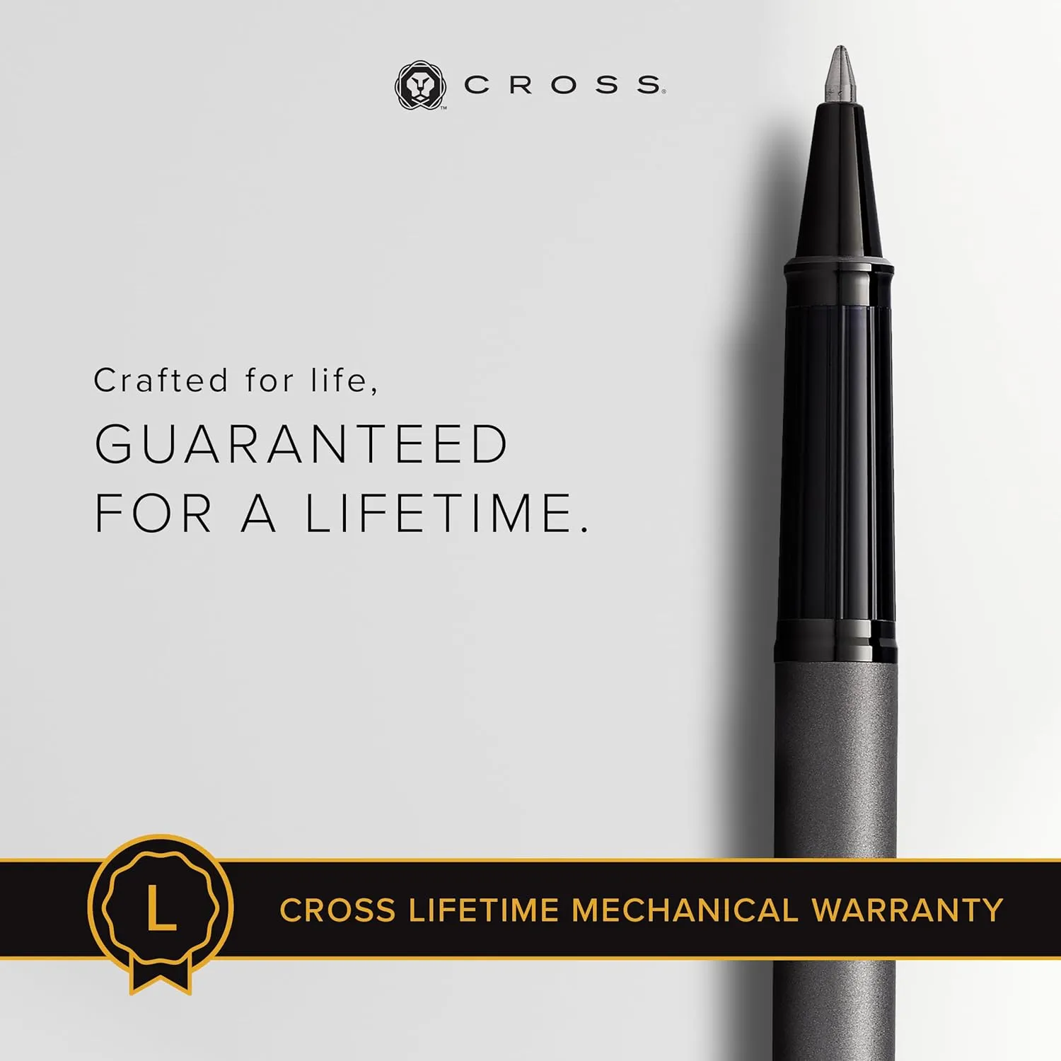 Cross Century II Refillable Rollerball Pen Presented in a Luxury Gift Box - Medium Point, Black Ink, Brushed Gunmetal Gray