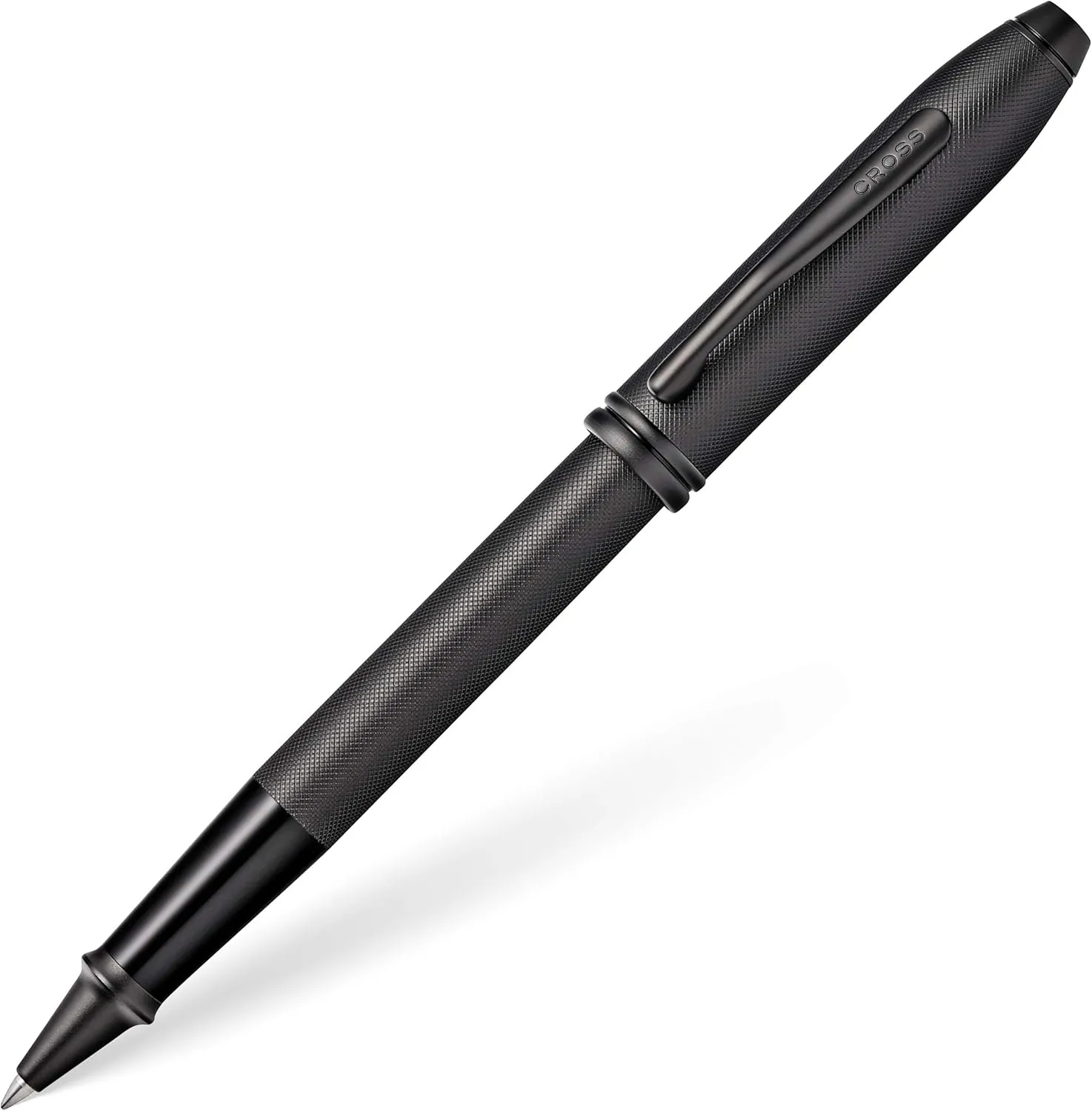 Cross Townsend Refillable Rollerball Pen Presented in a Luxury Gift Box - Medium Point, Black Ink, Black PVD Micro-knurl