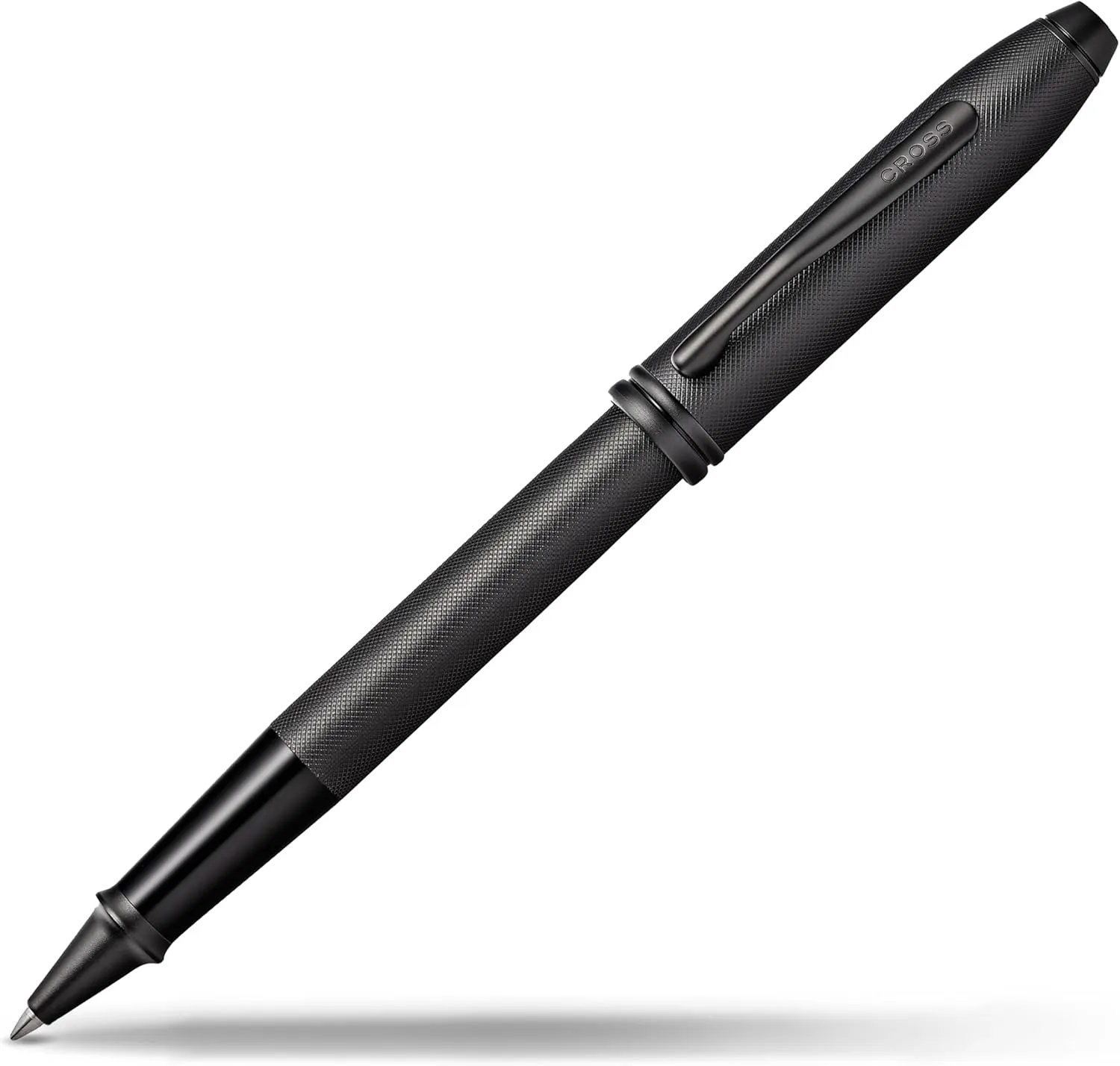 Cross Townsend Refillable Rollerball Pen Presented in a Luxury Gift Box - Medium Point, Black Ink, Black PVD Micro-knurl