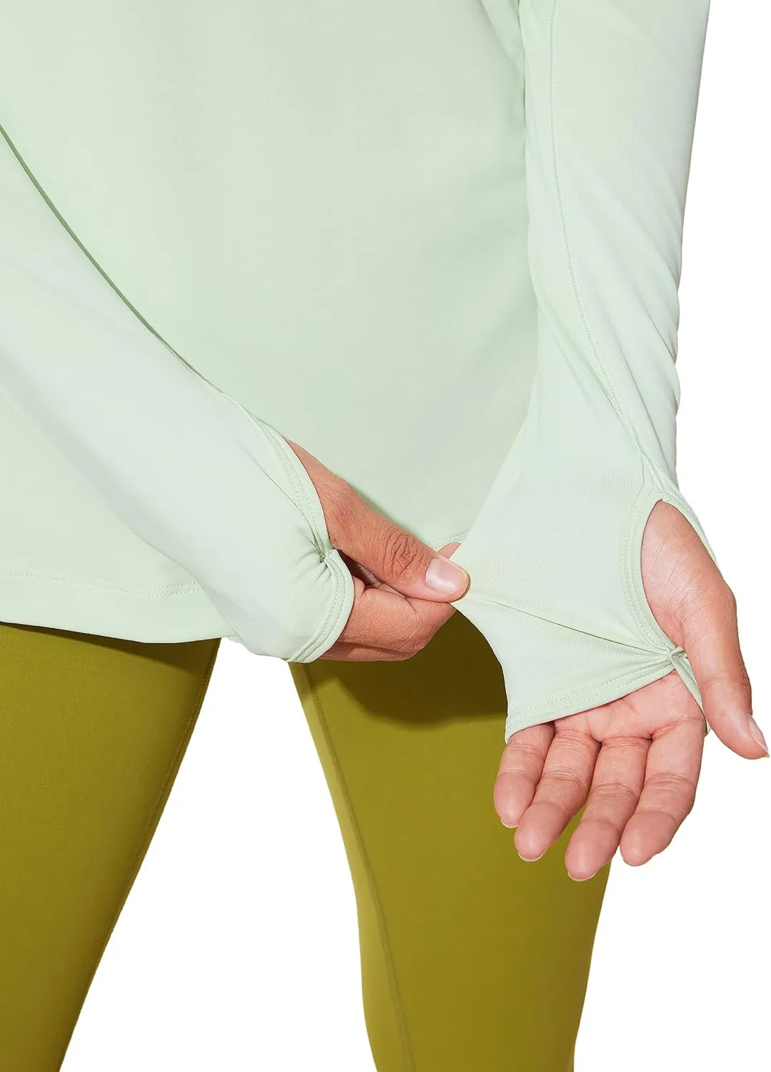 CRZ YOGA Womens UPF 50  Sun Protection Long Sleeve Workout Shirts Quick Dry Outdoor Hiking Running Tops with Thumb Holes