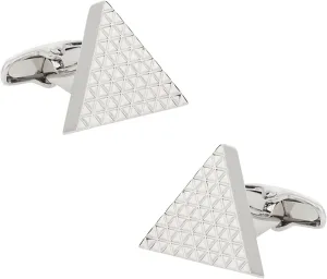 Cuff-Daddy Triangle Cufflinks in Silvertone with Presentation Box