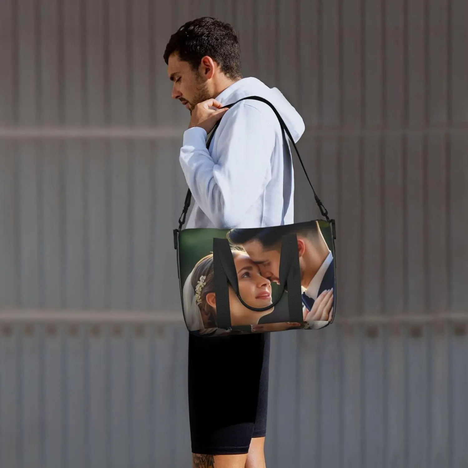 Custom Honeymoon Travel Bag with Your Photo Customized Photo Duffel Bags for Men Women Personalized Shoulder Bag Wedding Party Gifts